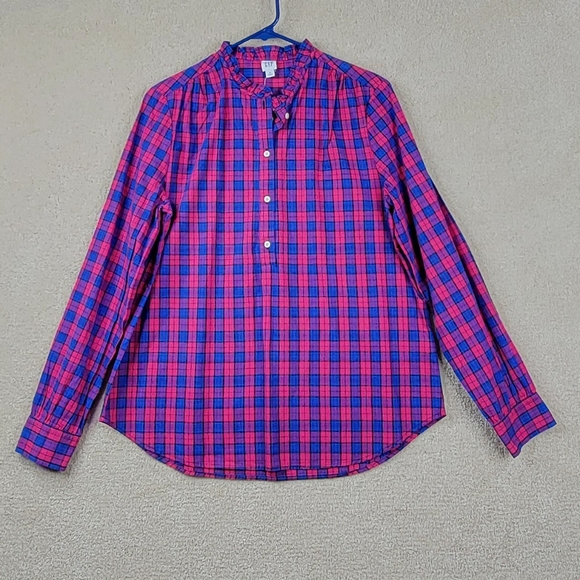Gap Women's Plaid Long Sleeve Button Up Shirt Size Small - Picture 1 of 5
